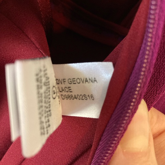 Diane Von Furstenberg Strapless Purple Sheath Dress Dress Red Lace - Picture 12 of 14